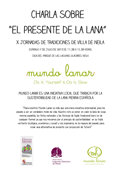 Cartel de la charla "El presente de la lana"