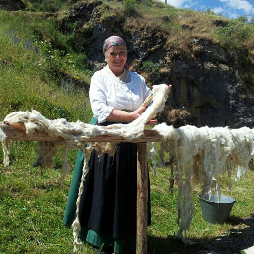 Secando la lana al sol